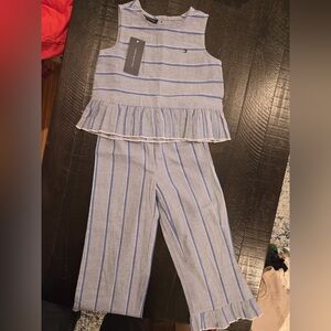 Tommy Hilfiger Kids Blue Striped Romper